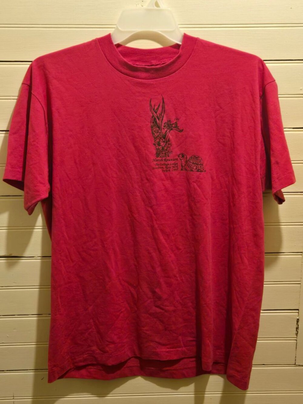 Fruit of the Loom Shirt Unisex XL Marsh Reunion 1995 Stockton Pink